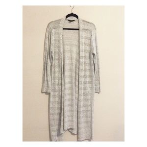 Grey Striped Duster Cardigan (Style & Co)